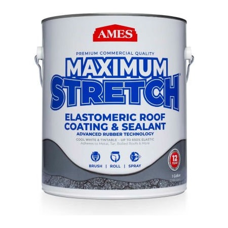 Ames Research Laboratories AMES MAXIMUM STRETCH Roof Coating & Sealant - White 1 Gallon Pail MSS1